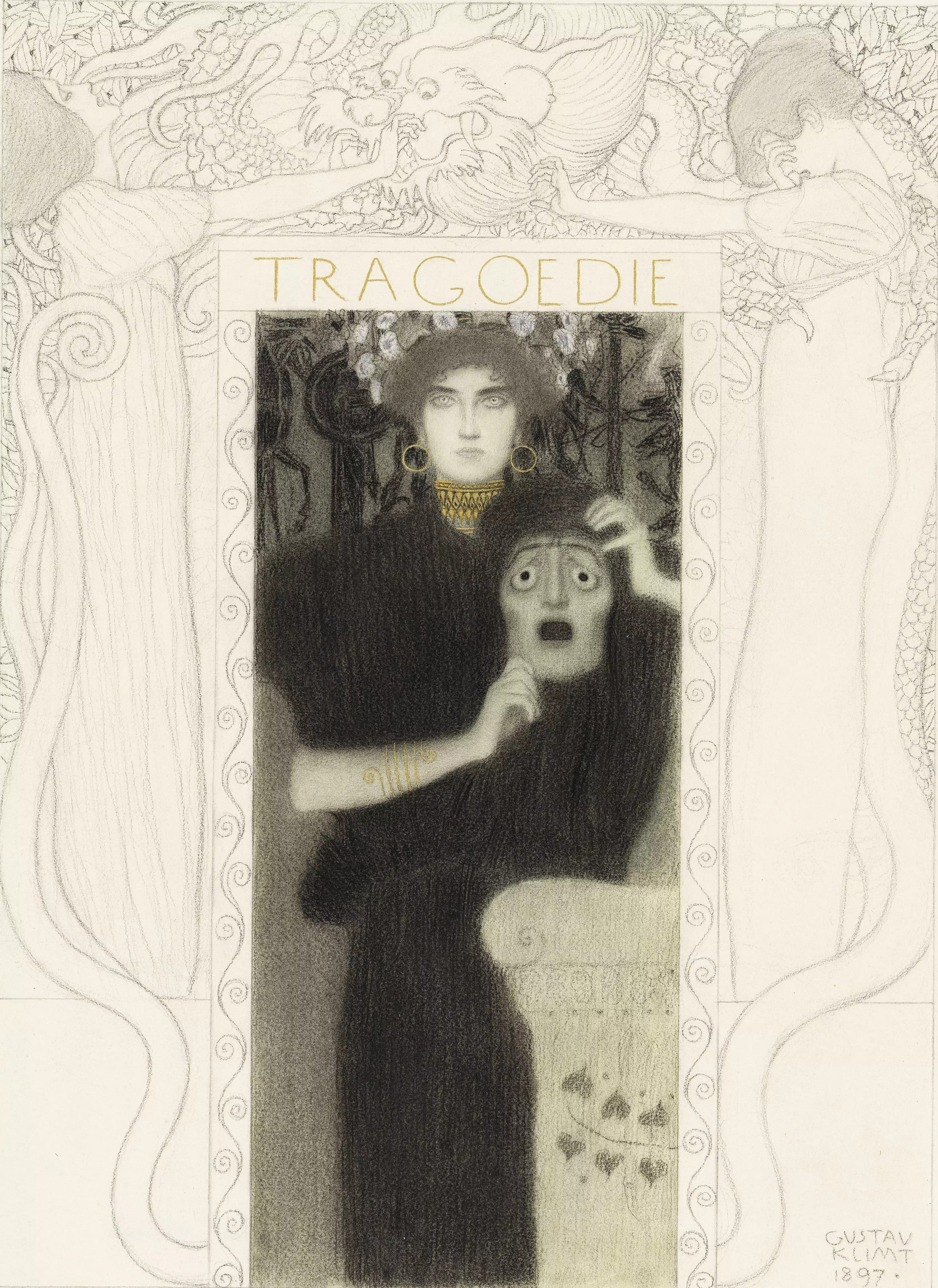 Tragedy (1897) painting by Gustav Klimt 