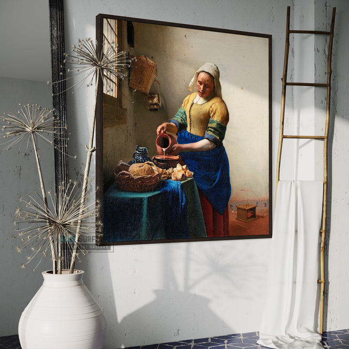 The Milkmaid by Johannes Vermeer Reproduction Painting by Blue Surf Art