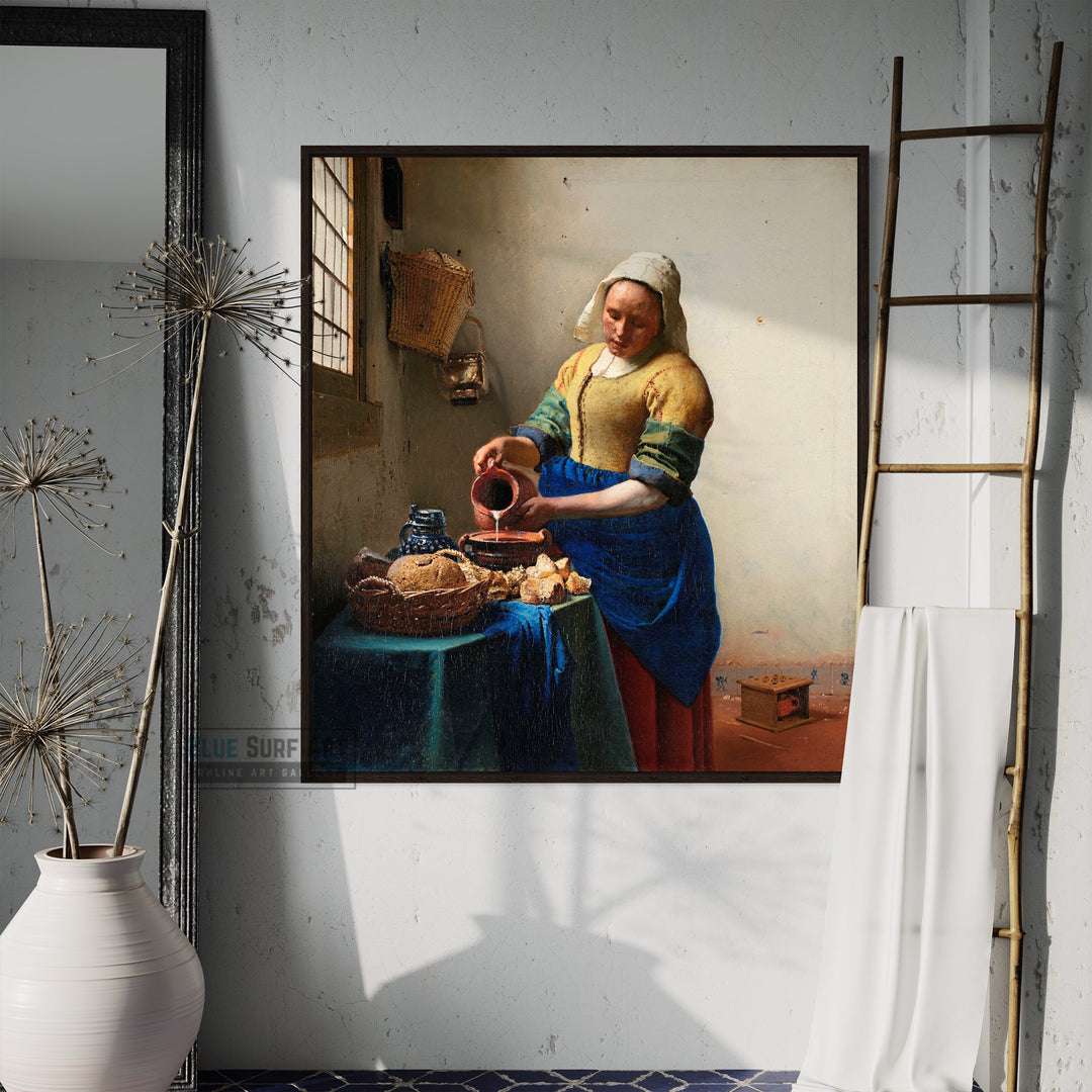 The Milkmaid by Johannes Vermeer Reproduction Painting by Blue Surf Art