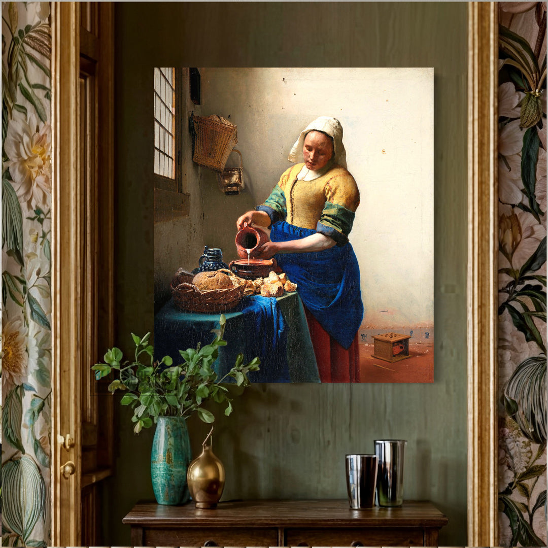 The Milkmaid by Johannes Vermeer Reproduction Painting by Blue Surf Art