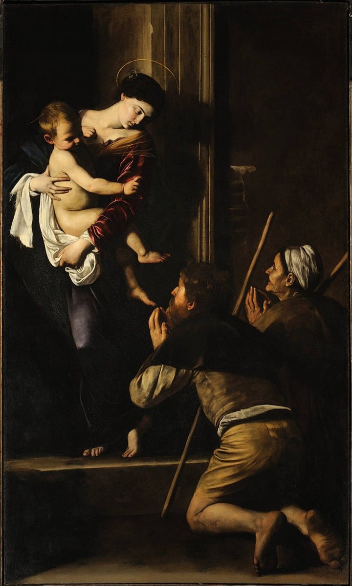 Madonna of the Pilgrims Painting by Caravaggio