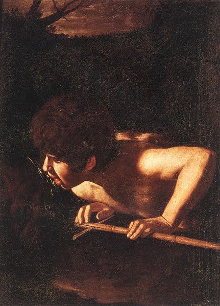 Saint John the Baptist at the fountain Painting by Caravaggio