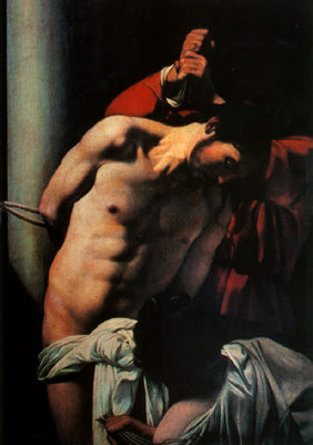 Christ at the Column Painting by Caravaggio