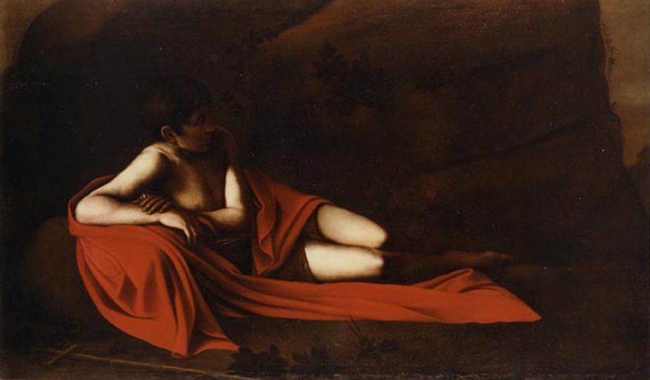 Saint John the Baptist Reclining Painting by Caravaggio