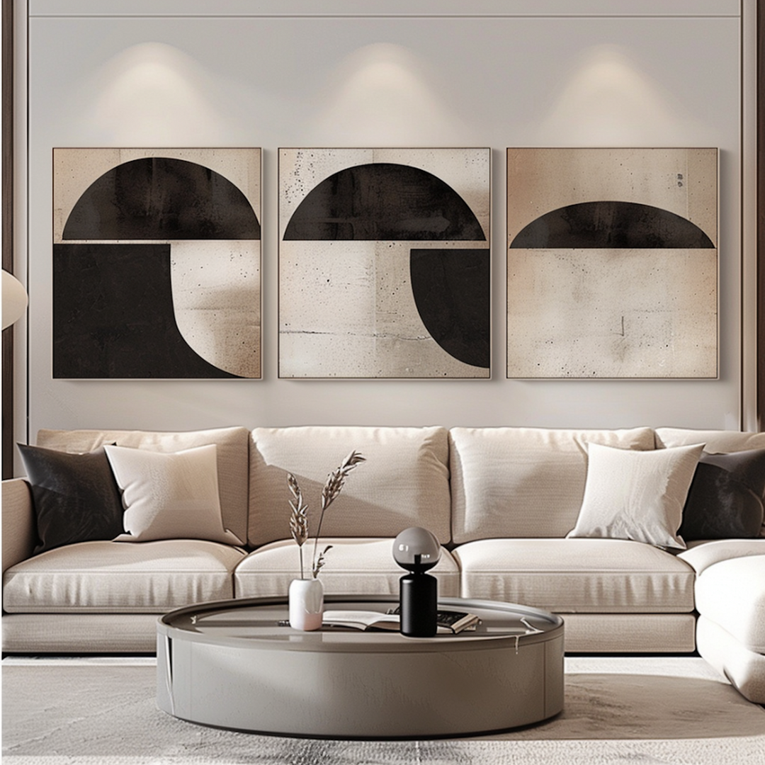 Abstract Wall Art Print Set of Three Paintings Minimalist No. #10