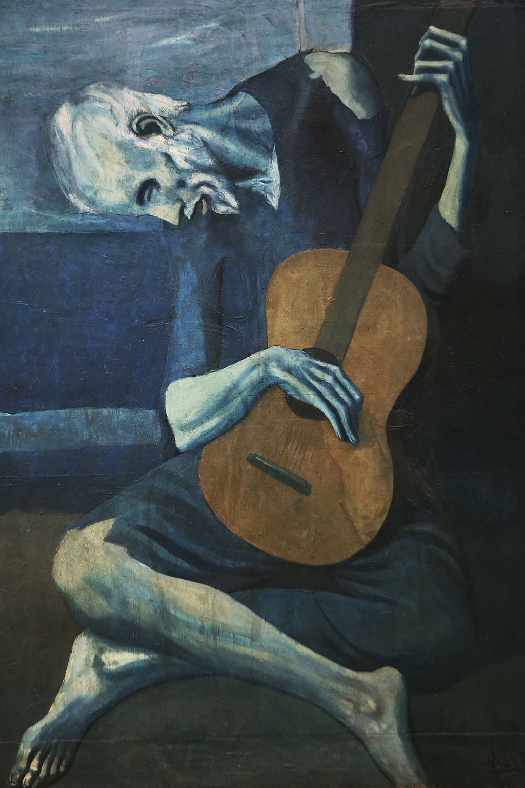 The Old Guitarist by Pablo Picasso Oil on Canvas Reproduction by Blue Surf Art