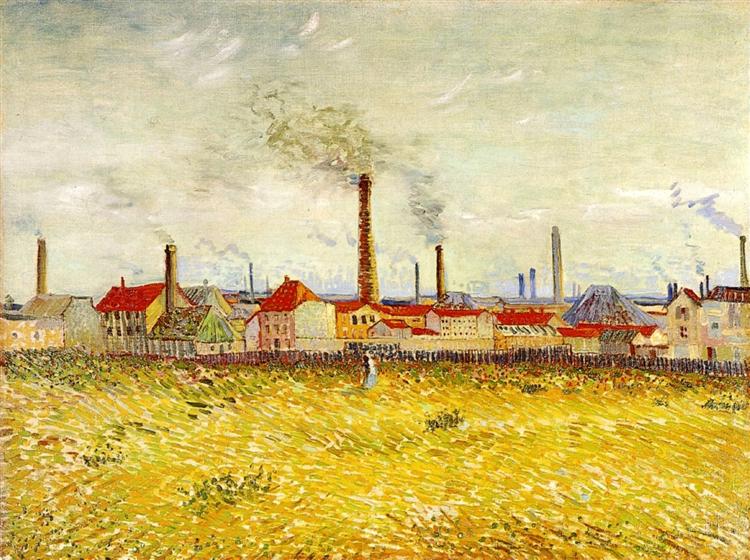 Factories at Asnières, Seen from the Quai de Clichy (1887) by Van Gogh — Saint Louis Art Museum
