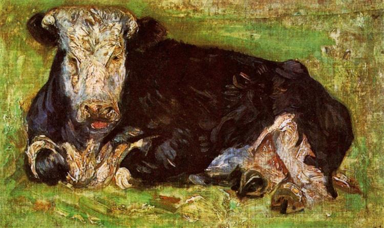Lying Cow (1883) by Van Gogh — Early Pastoral Drawing