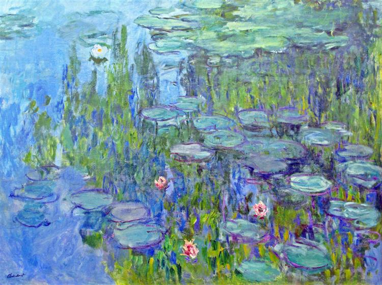 Water Lilies 1914 by Claude Monet | Impressionist Oil Painting Reproduction
