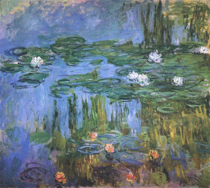 Water Lilies 1914–1915 by Claude Monet | Impressionist Oil Painting Reproduction

