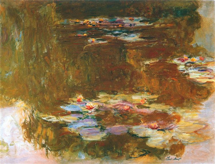 Water Lily Pond 1917 by Claude Monet | Impressionist Oil Painting Reproduction
