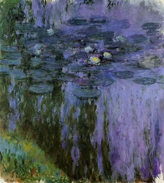 Water Lilies Violet Reflections, 1919 by Claude Monet | Museum-Quality Monet Reproduction