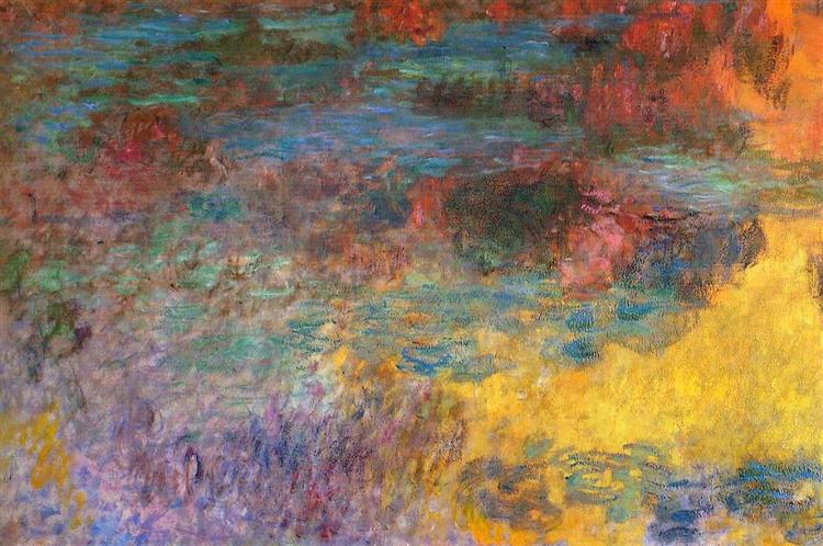 Abstract painting with a mix of colors and textures