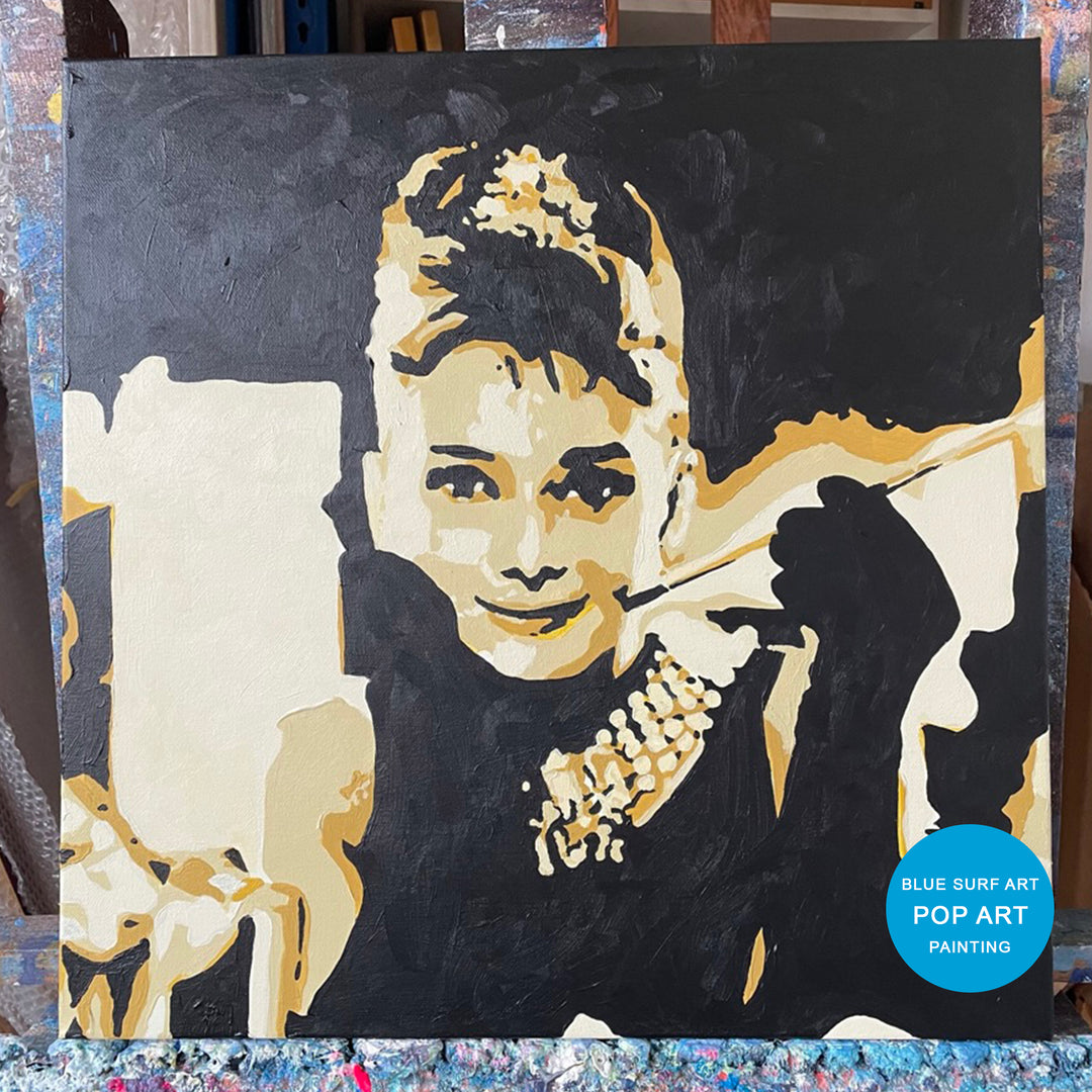 Audrey Hepburn Breakfast at Tiffany Oil painting on canvas by Blue Surf Art 