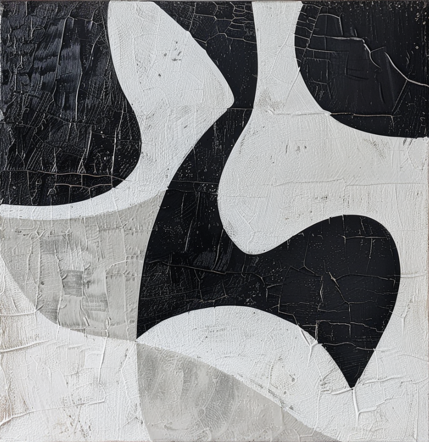 Black & White Abstract Wall Art Textured Large Abstract Canvas Painting