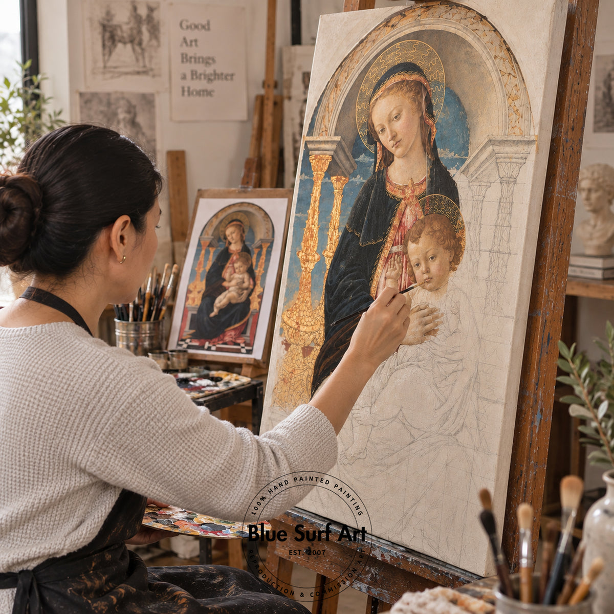 Botticelli Madonna and Child | Hand-Painted Oil Painting Reproduction