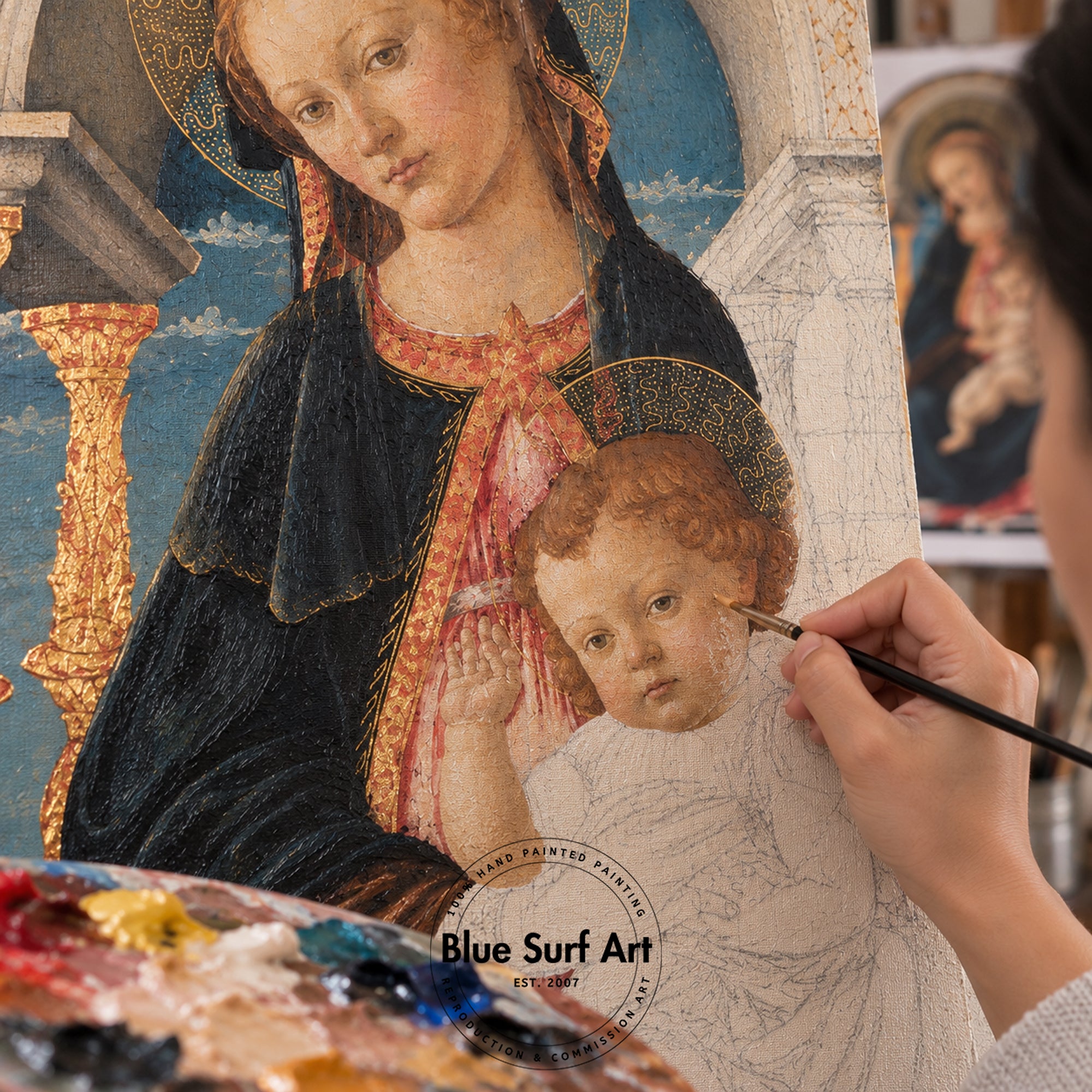 Botticelli Madonna and Child | Hand-Painted Oil Painting Reproduction