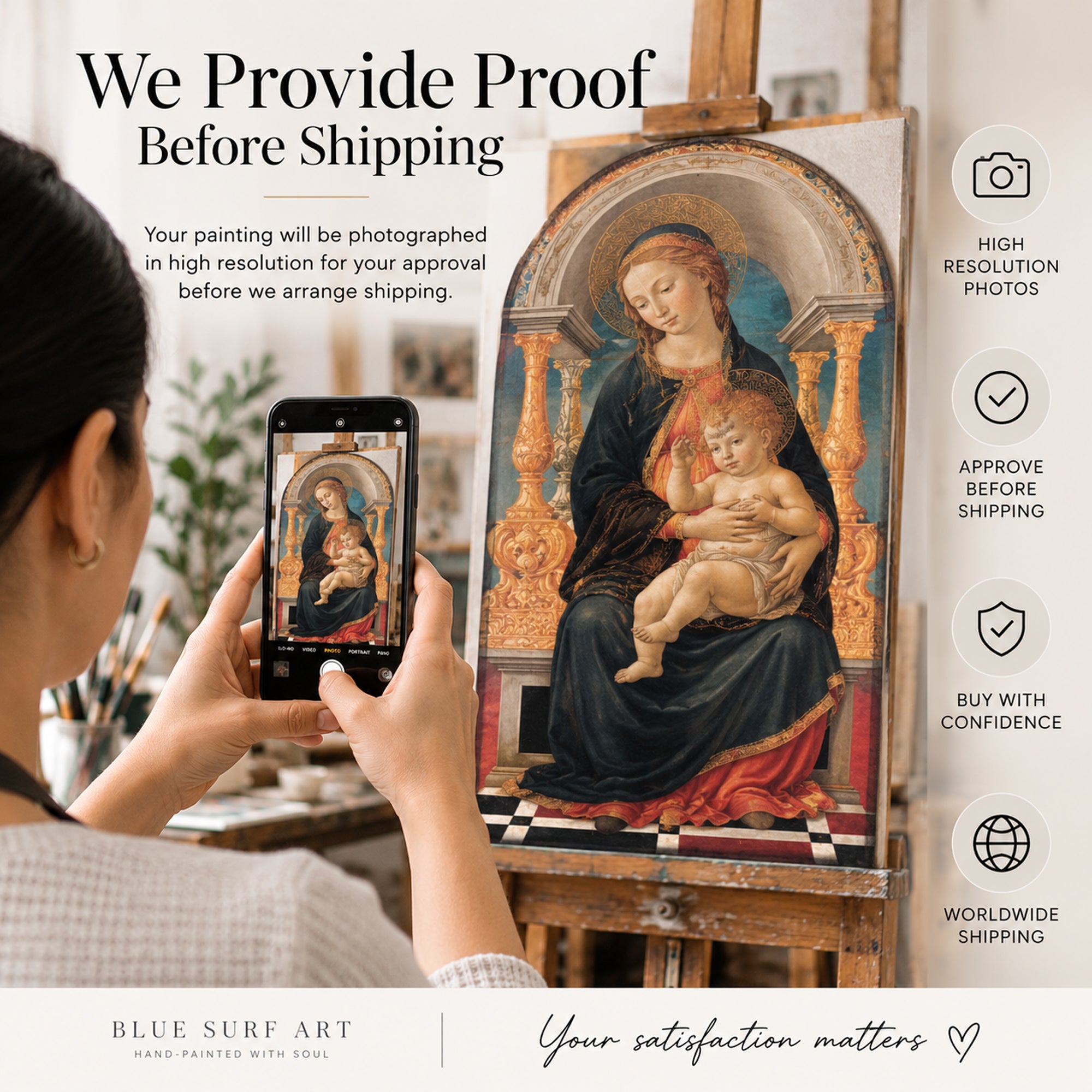 Botticelli Madonna and Child | Hand-Painted Oil Painting Reproduction