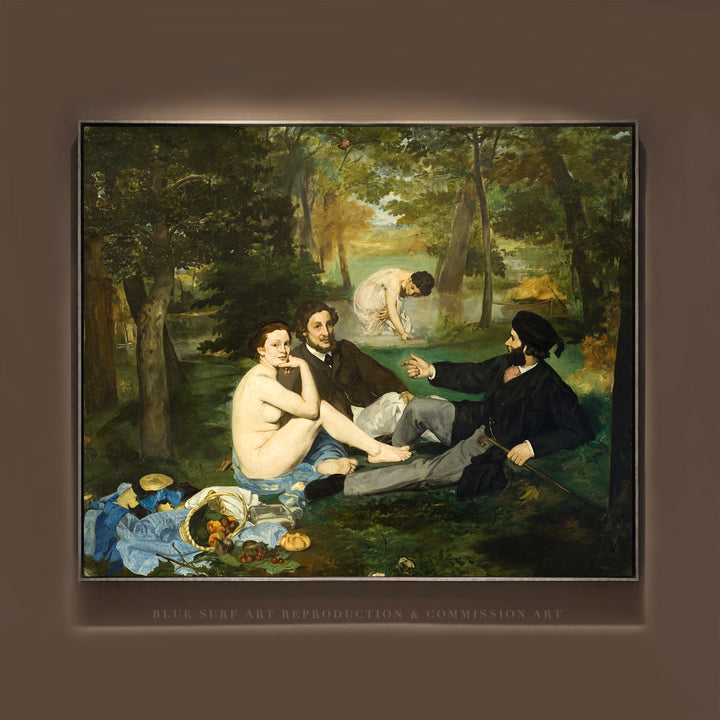 The Luncheon On The Grass Le Déjeuner sur l'herbe by Edouard Manet. Blue Surf Art