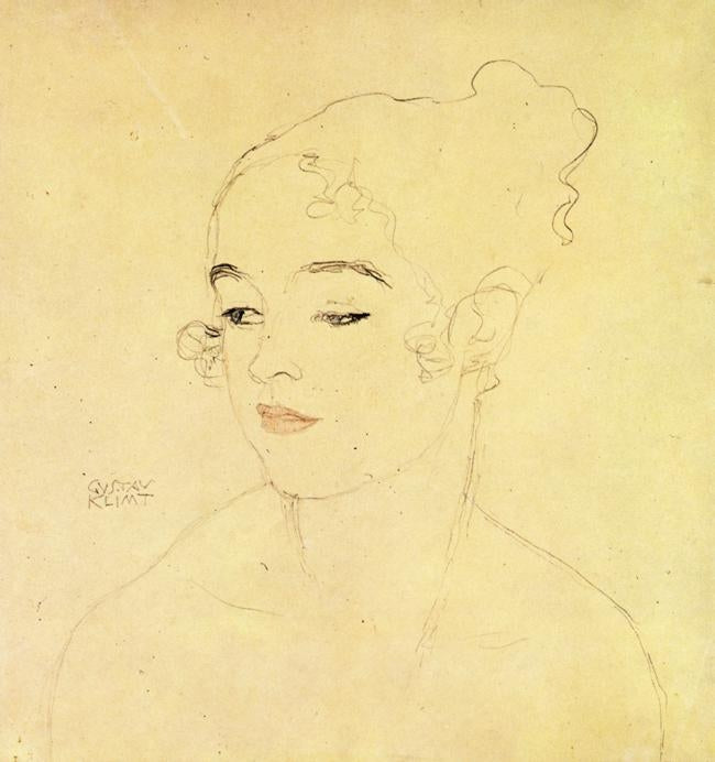Girls Head Turned Left painting by Gustav Klimt