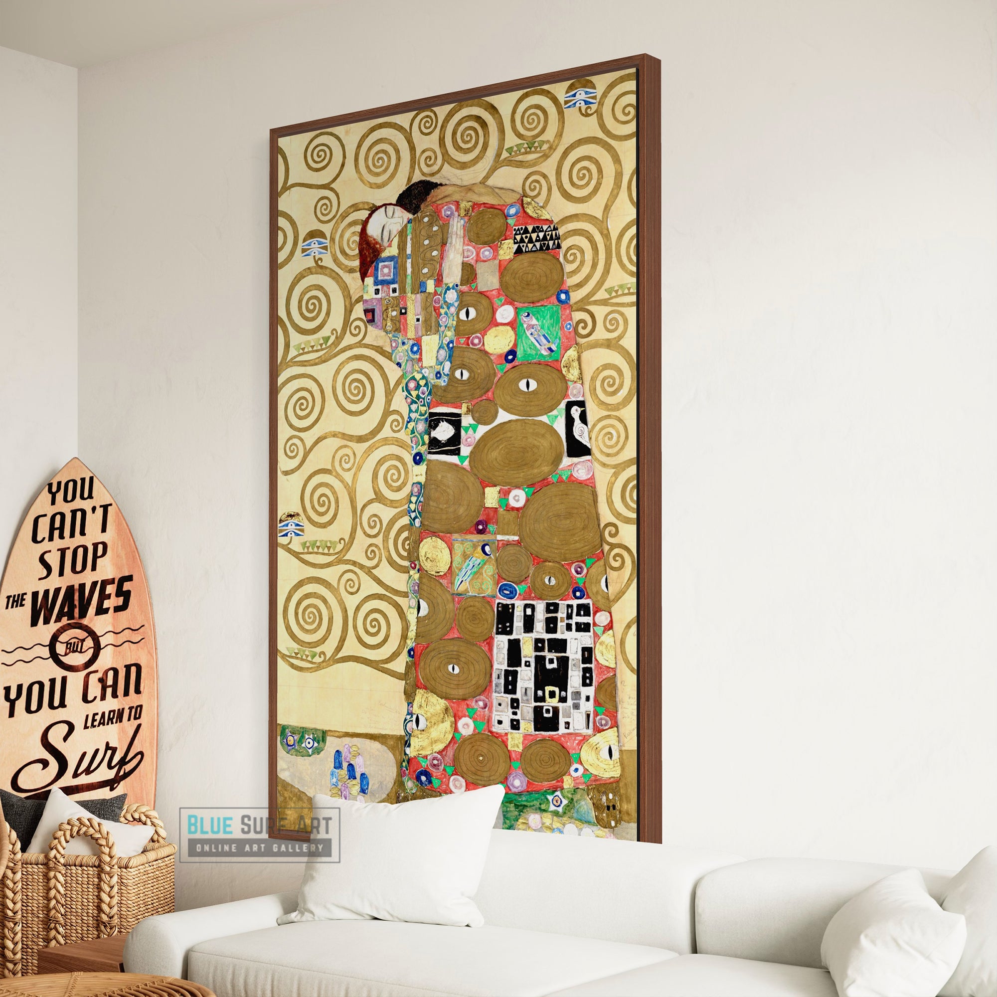Fulfilment painting by Gustav Klimt – Blue Surf Art