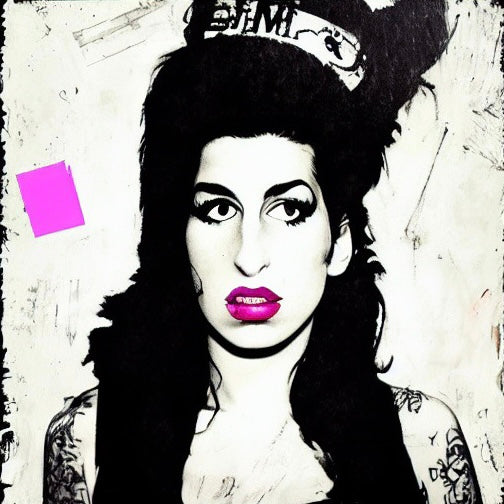 Amy Winehouse POP ART Wall Art Original Oil Painting on CanvasAmy Winehouse POP ART Wall Art Original Oil Painting on Canvas