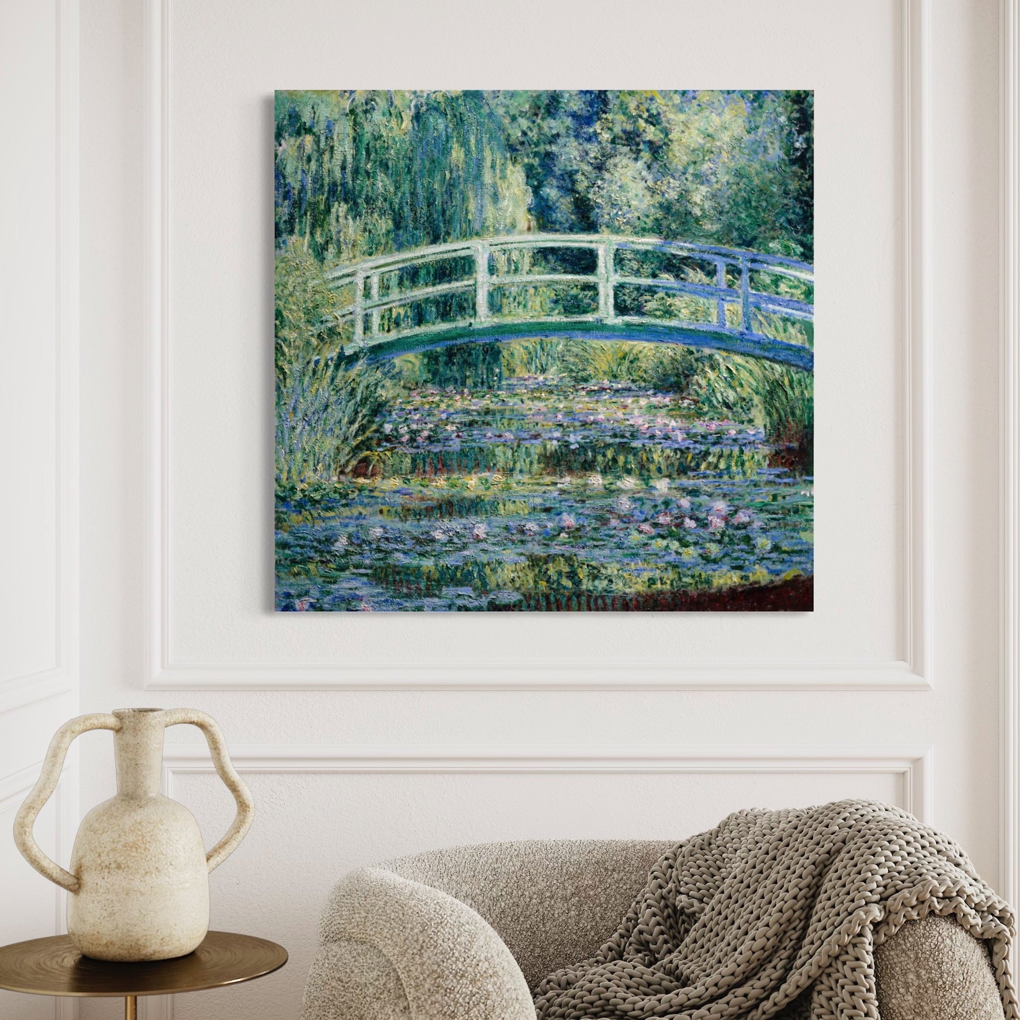 Water Lilies and Japanese Bridge 1899 Claude Monet Reproduction Art