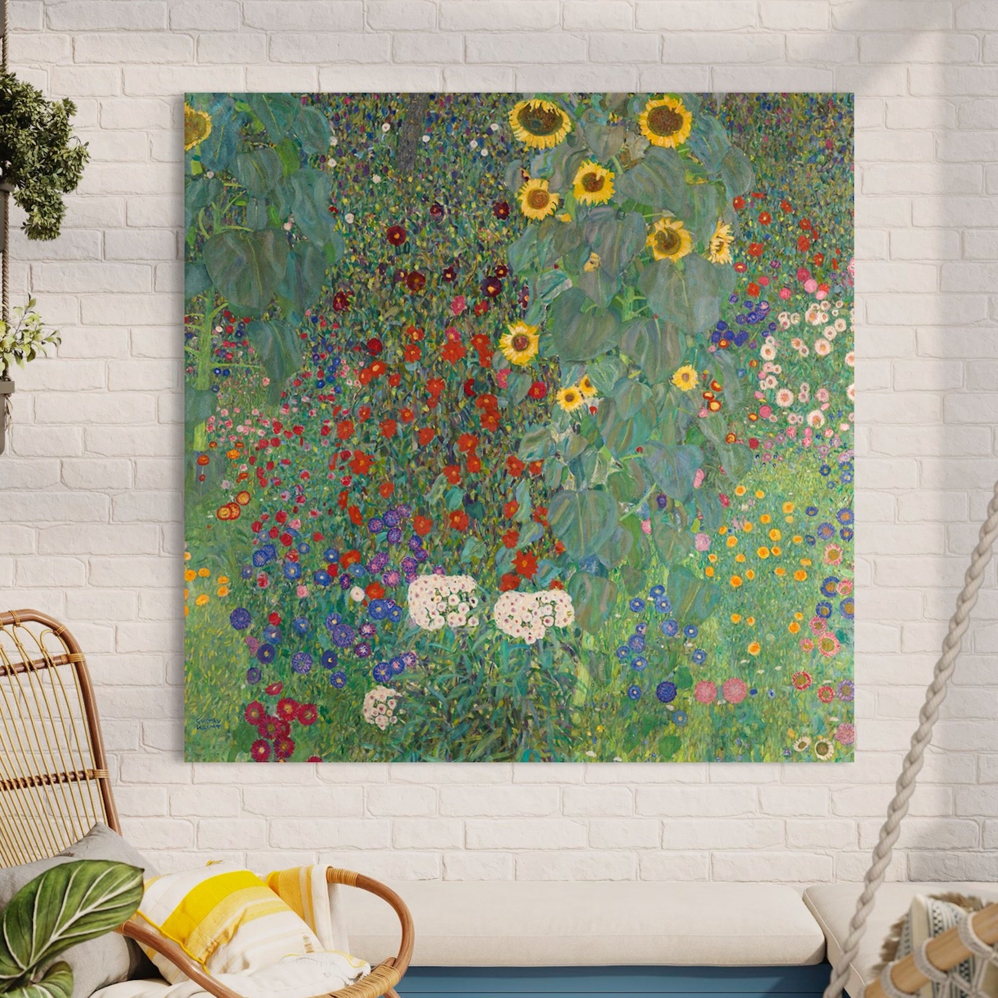 Farm Garden with Sunflowers Gustav Klimt Reproduction Museum Quality