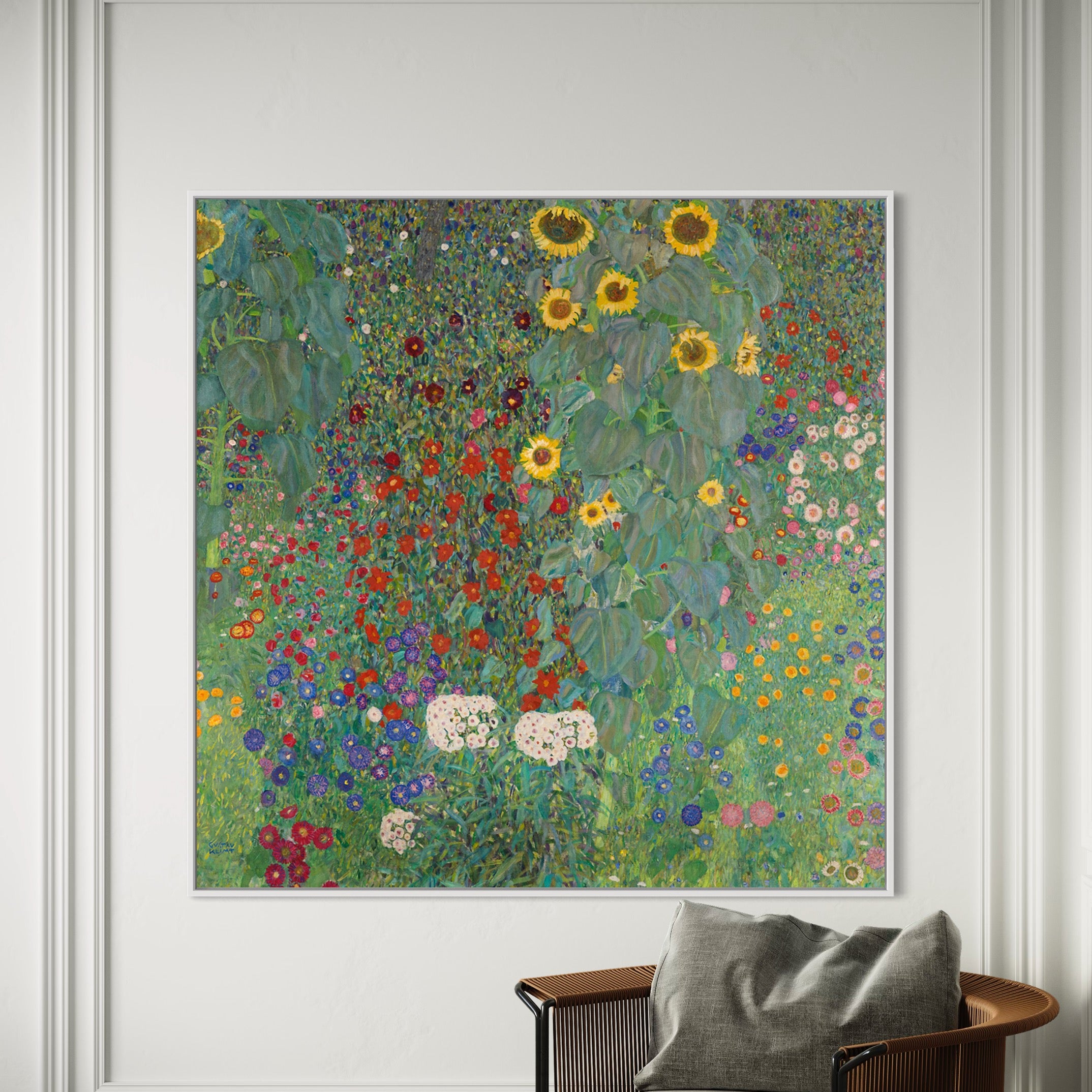 Farm Garden with Sunflowers Gustav Klimt Reproduction Museum Quality