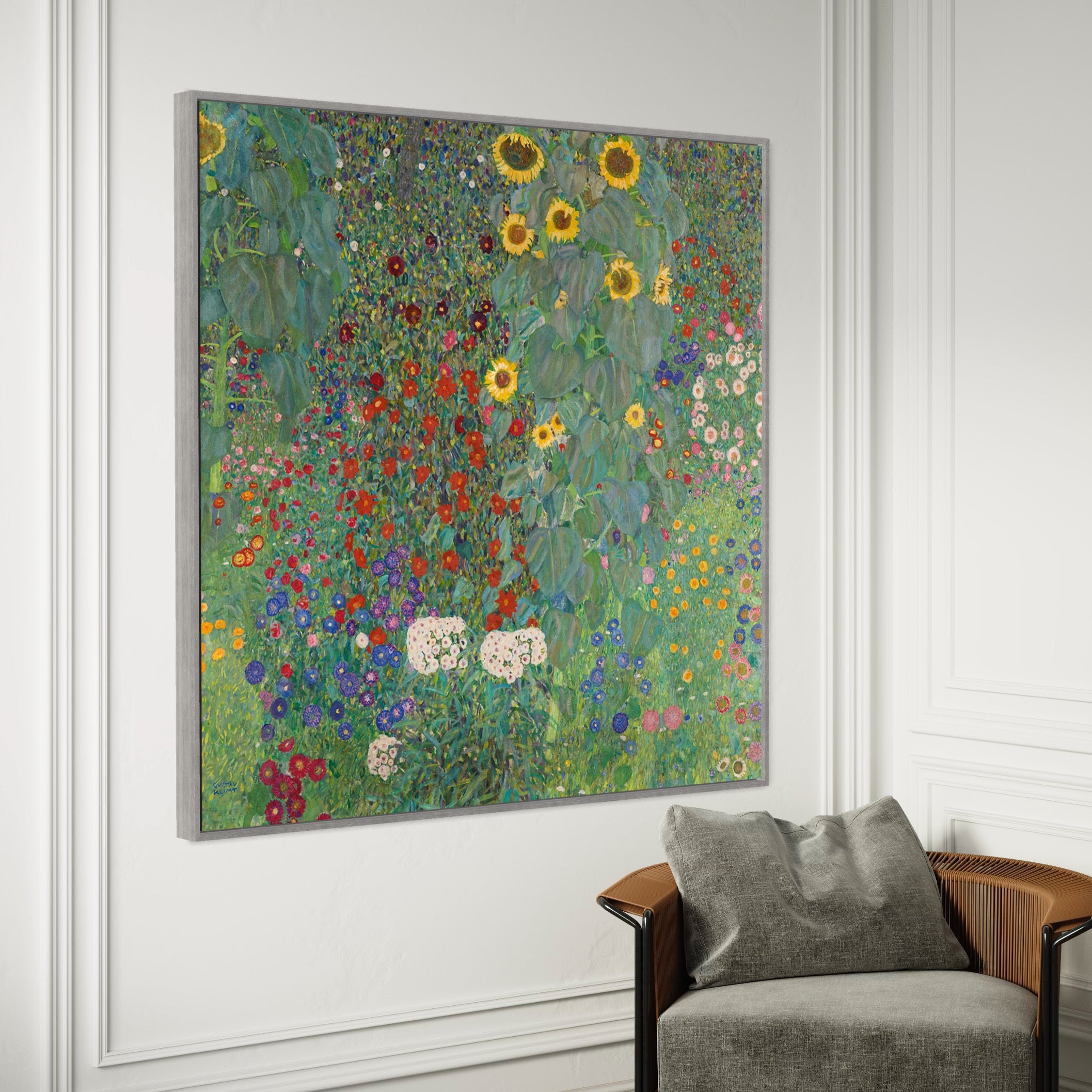 Farm Garden with Sunflowers Gustav Klimt Reproduction Museum Quality