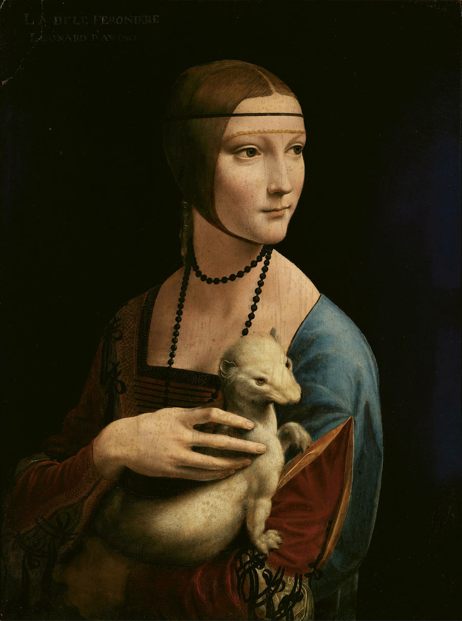 The Lady with an Ermine (Cecilia Gallerani) Leonardo da Vinci. Reproduction by Blue Surf Art