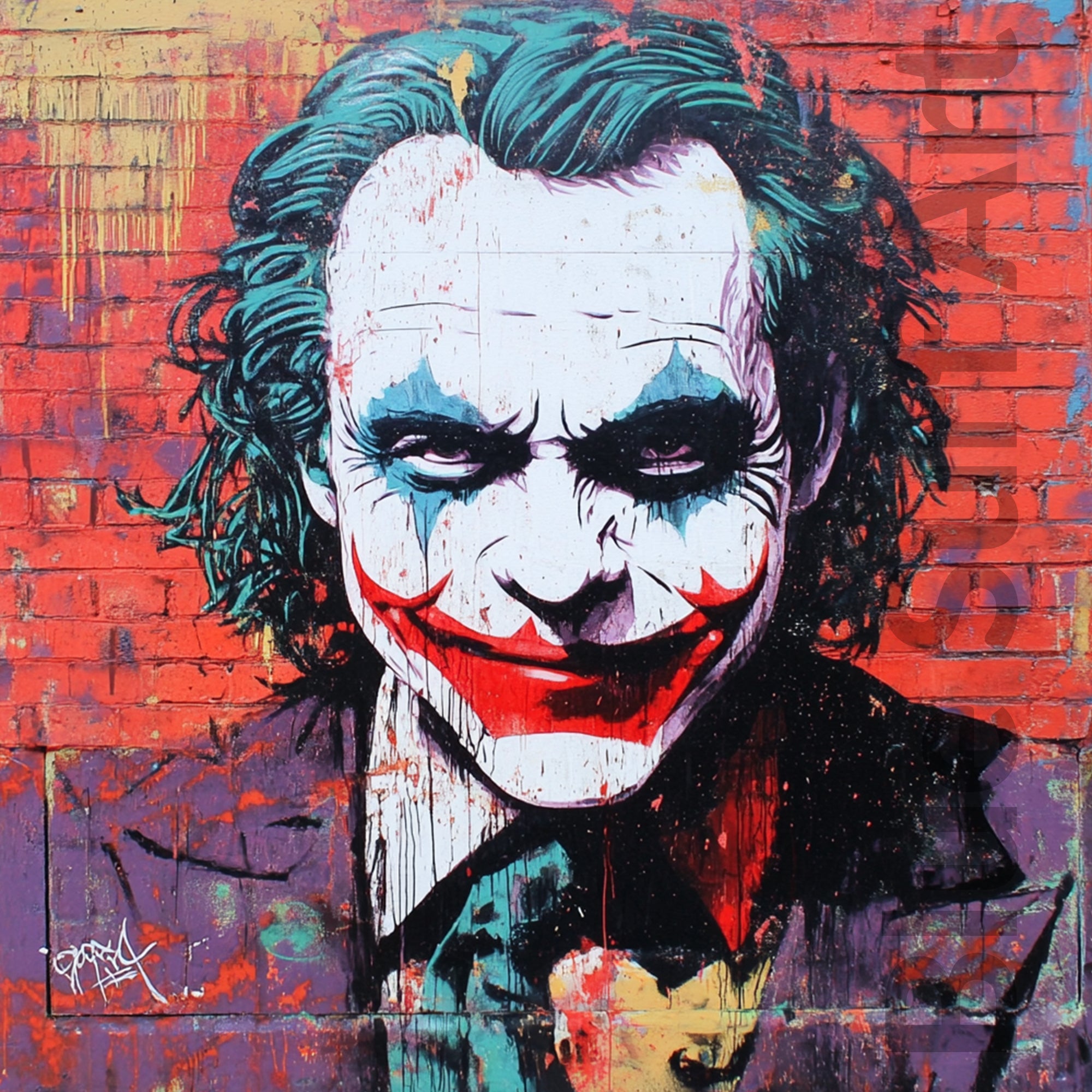 Chaos Smile | Pop Culture Street Art Painting | Blue Surf Art