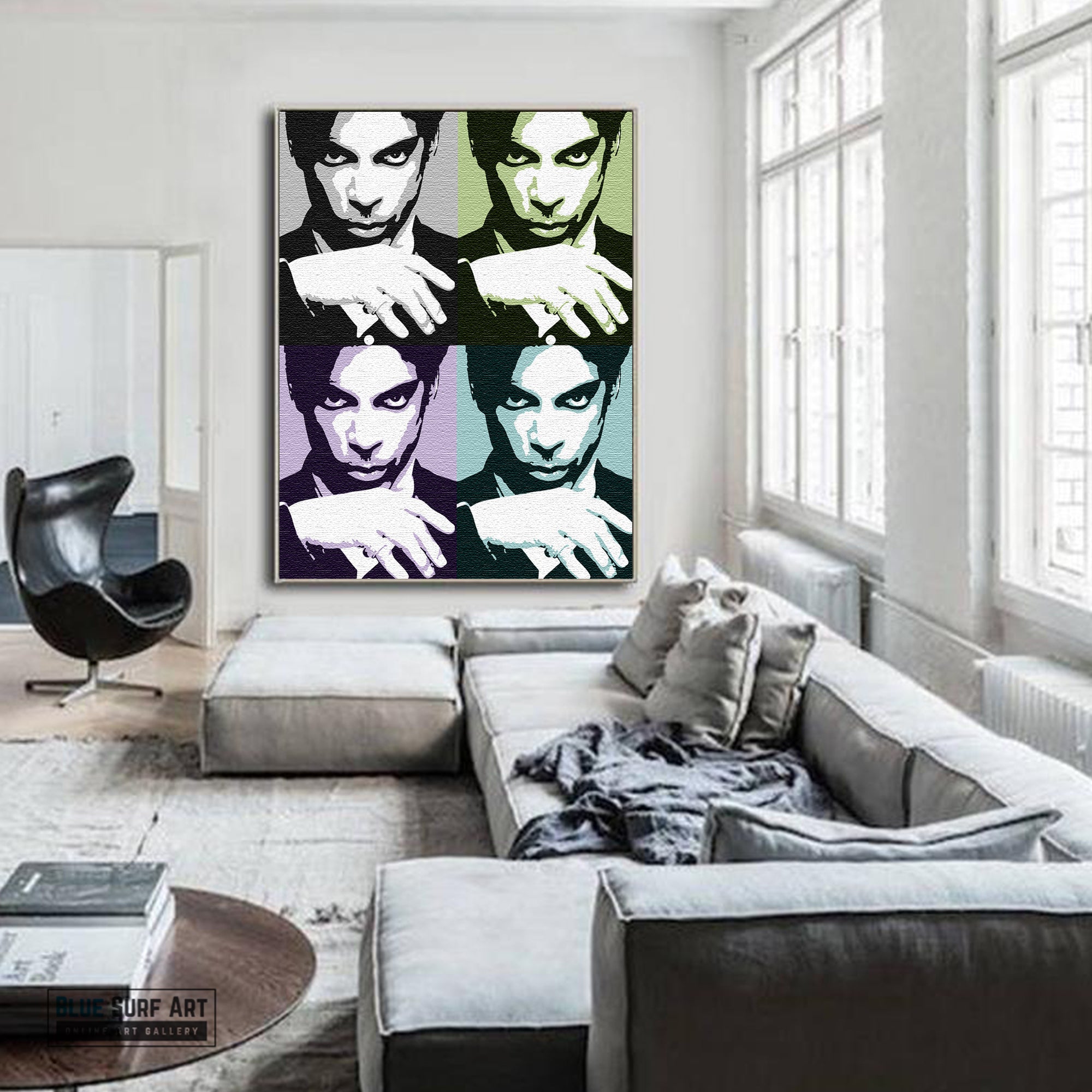 Prince Rogers Nelson Wall Art Prince Hand Painted Pop Art Painting Pop Art Canvas by Blue Surf Art