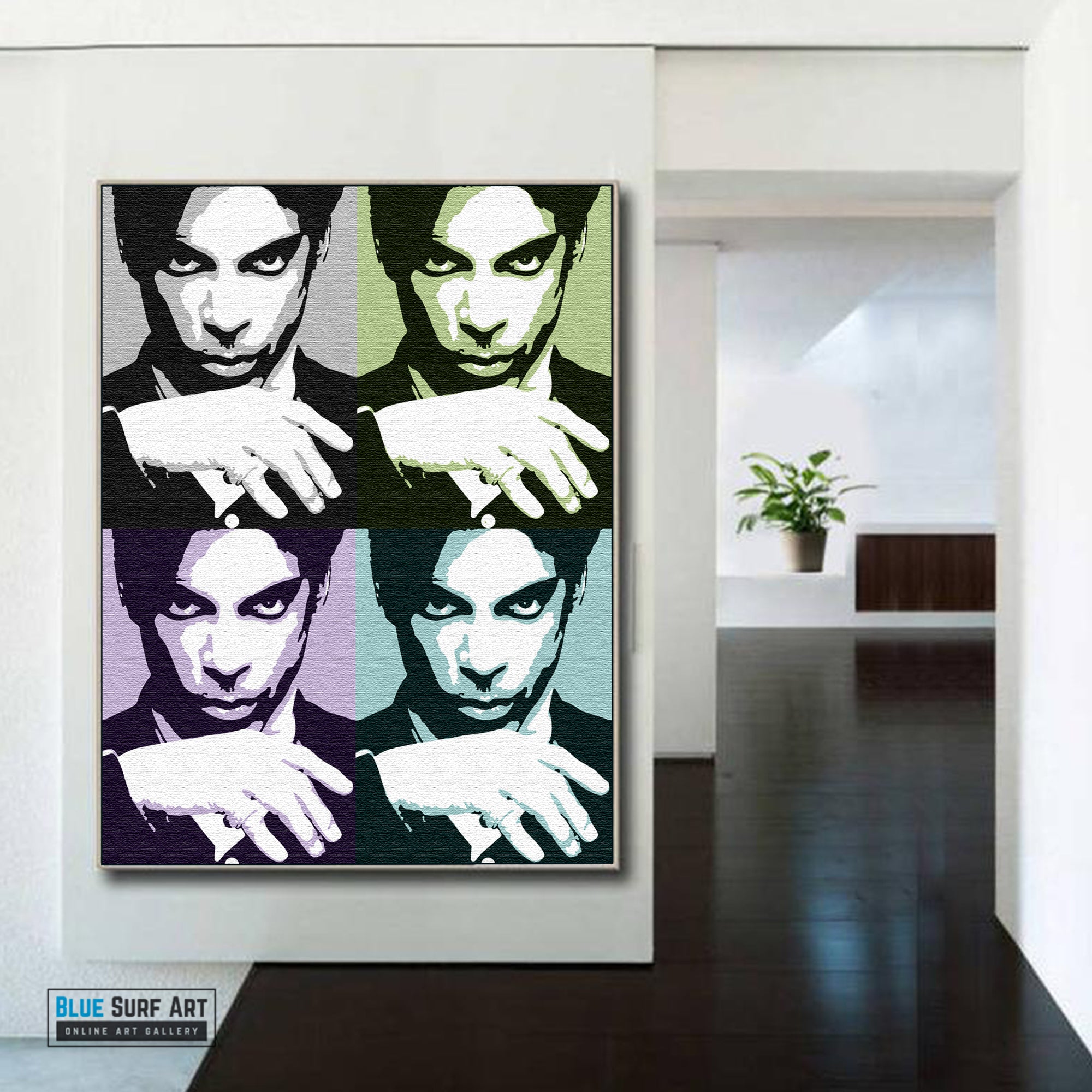 Prince Rogers Nelson Wall Art Prince Hand Painted Pop Art Painting Pop Art Canvas by Blue Surf Art