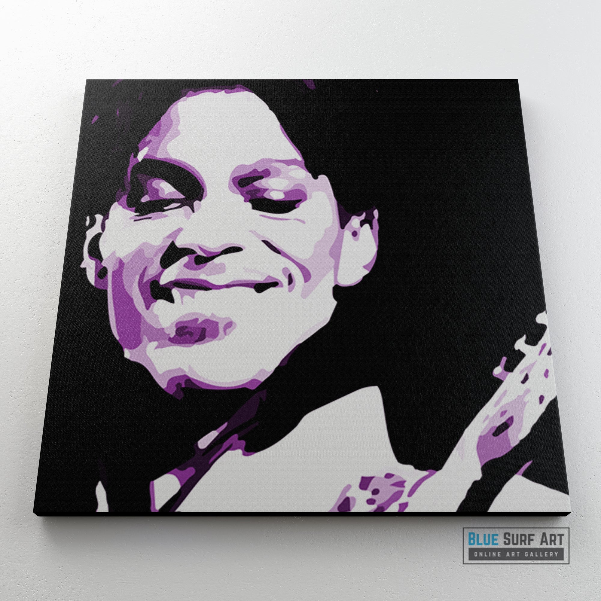 Prince Rogers Nelson Purple Rain Pop Art Original Oil Painting on Canvas by Blue Surf Art