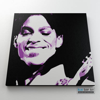 Prince Rogers Nelson Purple Rain Pop Art Original Oil Painting on Canvas by Blue Surf Art