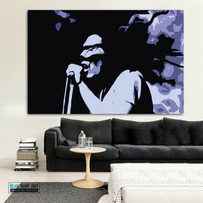 Bob Marley Wall Art Pop Art Original Oil on Canvas Hand Painted Art. Blue Surf Art