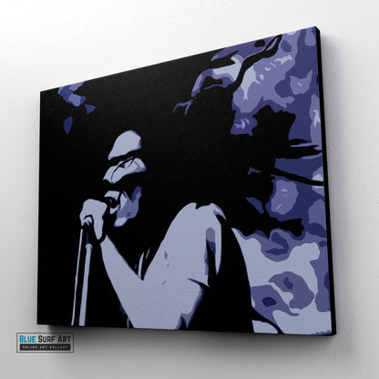 Bob Marley Wall Art Pop Art Original Oil on Canvas Hand Painted Art. Blue Surf Art