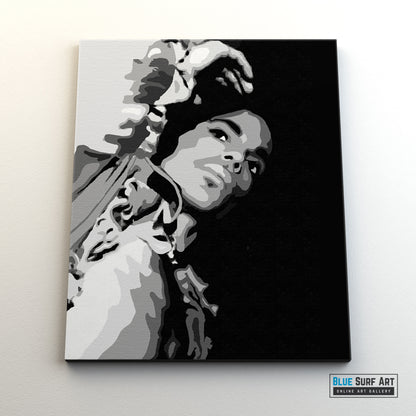 Prince Rogers Nelson Wall Art Prince on Stage Hand Painted Painting