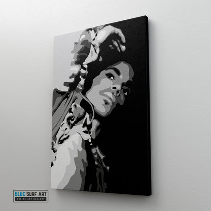 Prince Rogers Nelson Wall Art Prince on Stage Hand Painted Painting