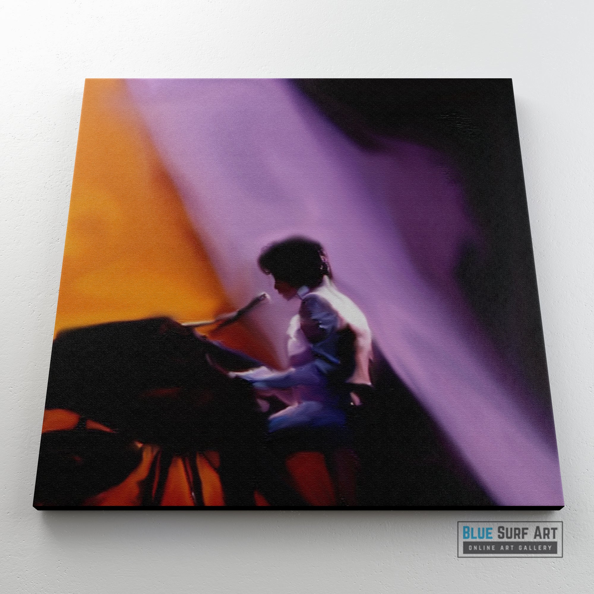 Prince Rogers Nelson Wall Art Prince on Stage Play the Piano Painting. Prince Rogers Nelson Pop Art Painting, Prince Fans Art Blue Surf Art