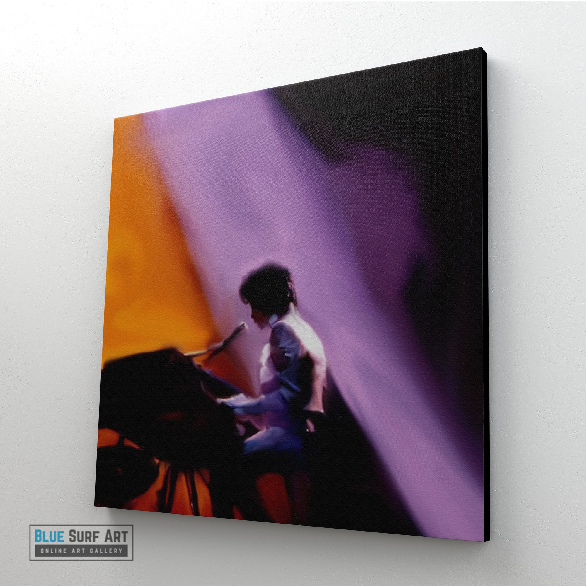 Prince Rogers Nelson Wall Art Prince on Stage Play the Piano Painting. Prince Rogers Nelson Pop Art Painting, Prince Fans Art Blue Surf Art