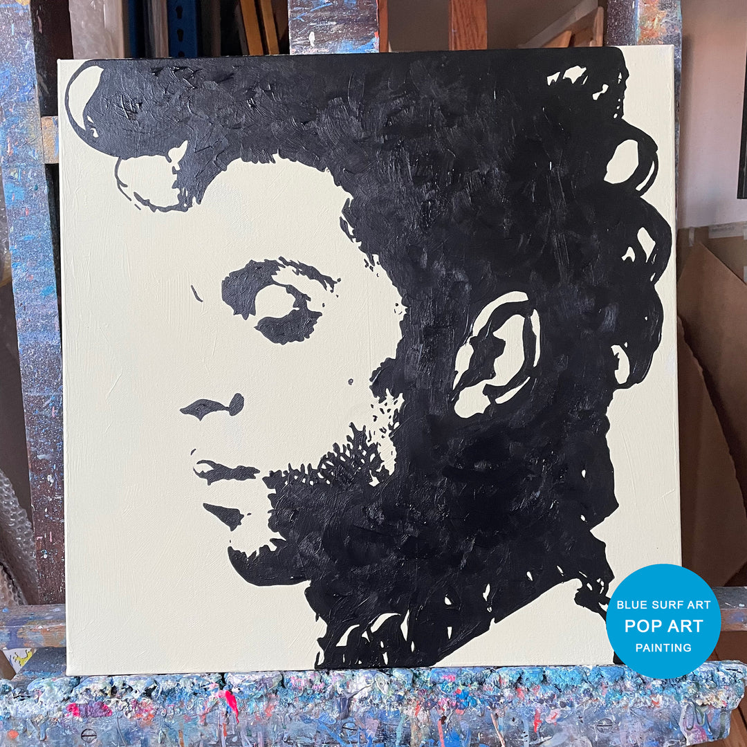 Prince Rogers Nelson Pop Art Painting on Canvas by Blue Surf Art