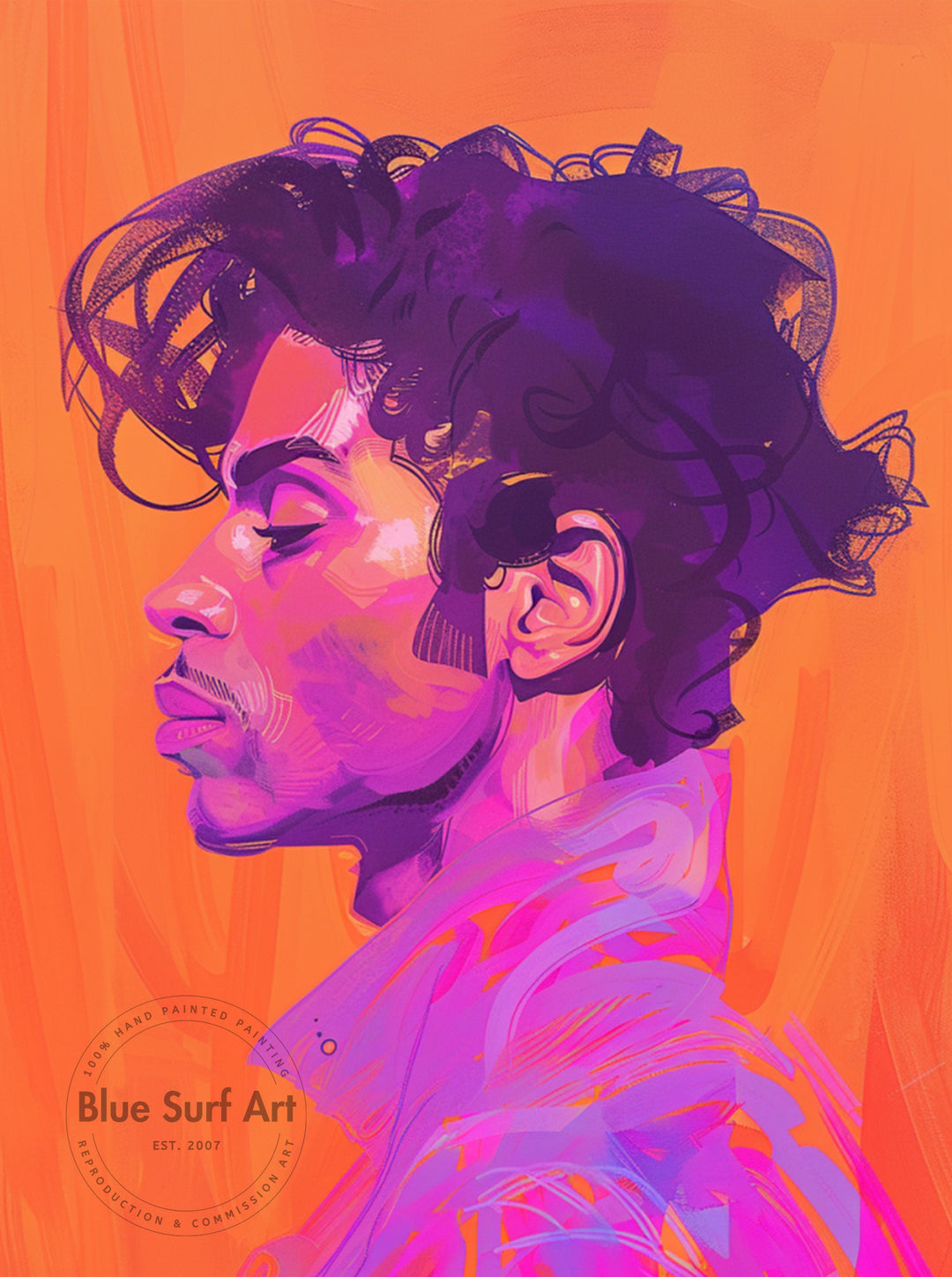 Prince Rogers Nelson Wall Art Portrait Pop Art Original Oil on Canvas