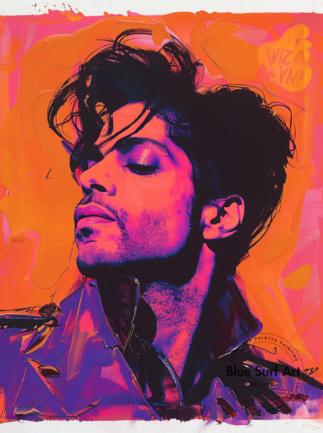 Prince Rogers Nelson Wall Art Portrait Pop Art Original Oil on Canvas