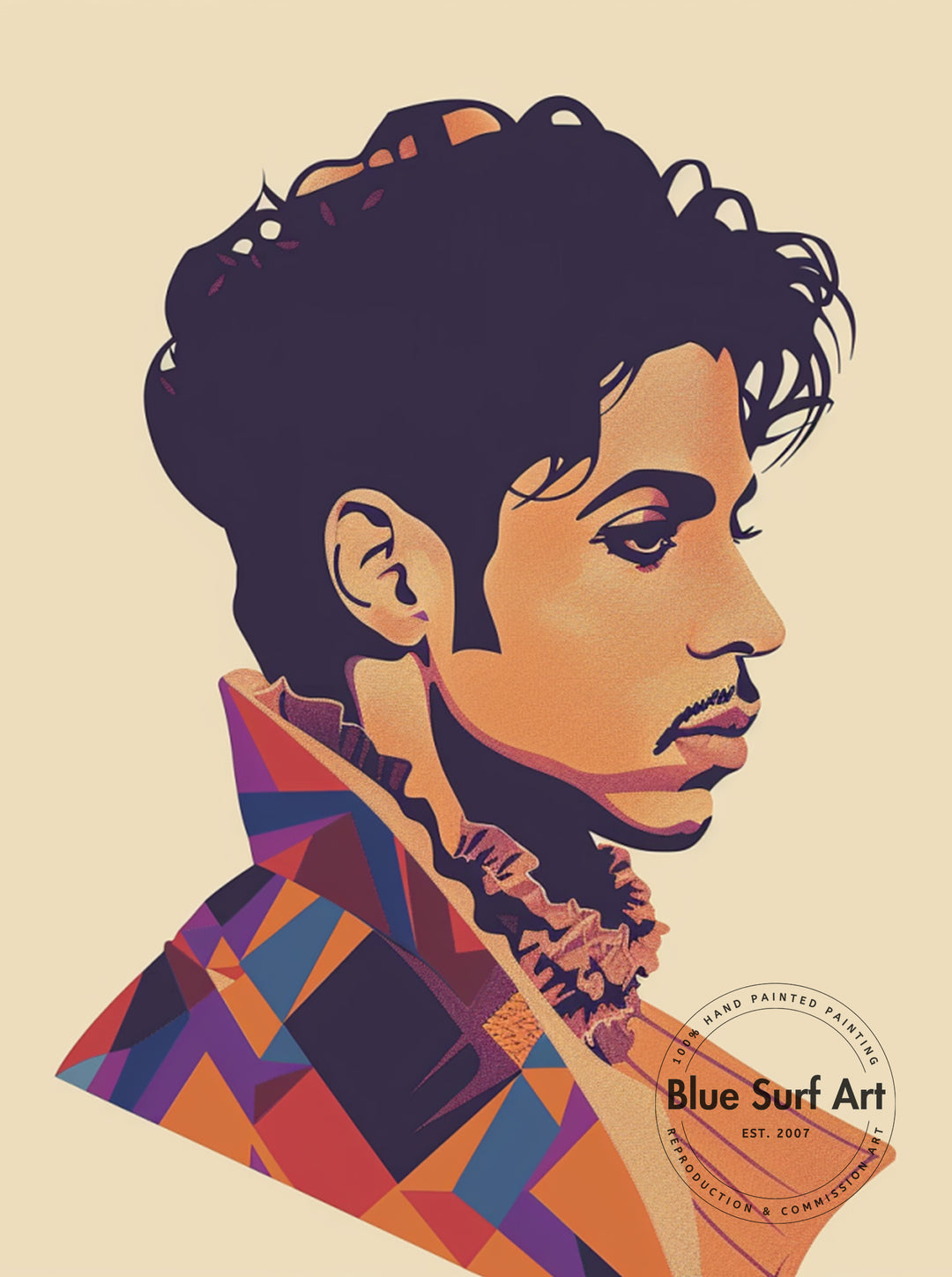 Prince Rogers Nelson Wall Art Portrait Pop Art Original Oil on Canvas