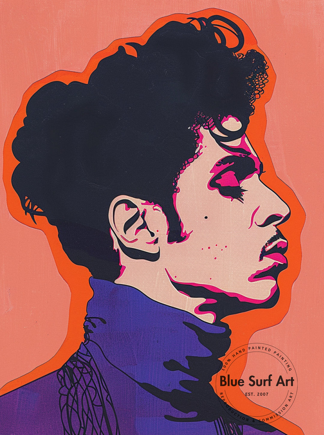 Prince Rogers Nelson Wall Art Portrait Pop Art Original Oil on Canvas