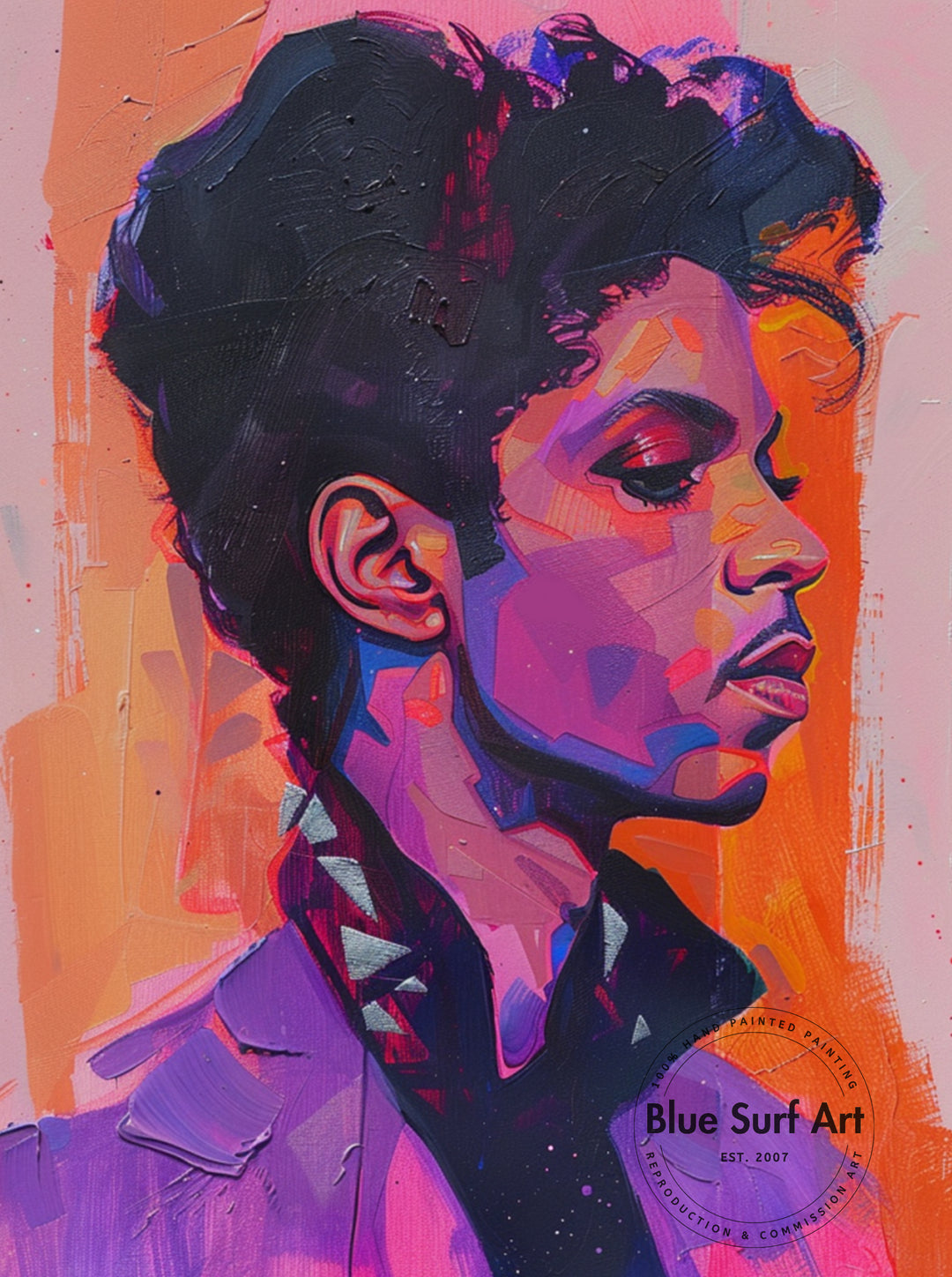 Prince Rogers Nelson Wall Art Portrait Pop Art Original Oil on Canvas