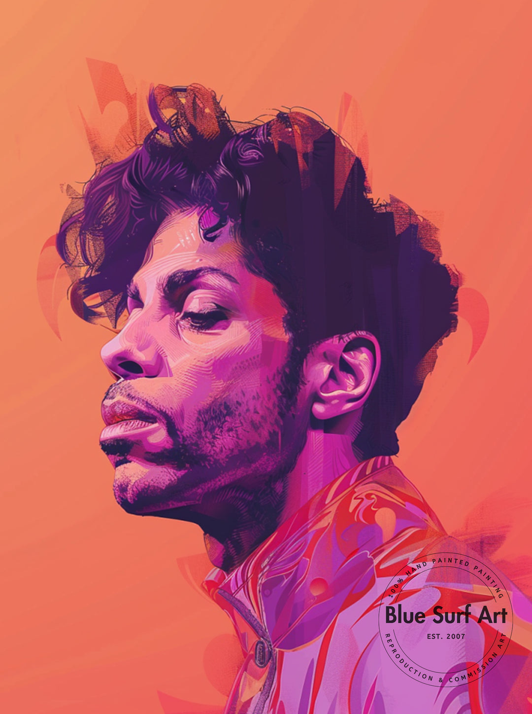 Prince Rogers Nelson Wall Art Portrait Pop Art Original Oil on Canvas