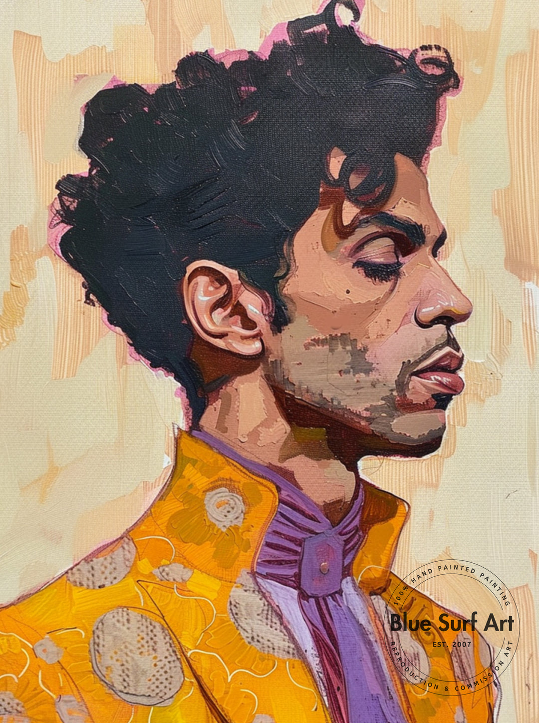 Prince Rogers Nelson Wall Art Portrait Pop Art Original Oil on Canvas